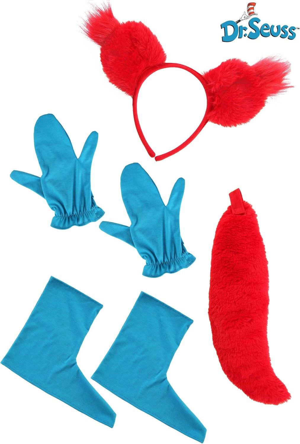image:imageDr Seuss Fox in Socks Costume Kit for Adults and Kids Ear Headband Mitts Tail Shoe Covers