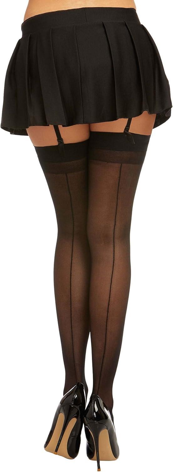 image:imageWomens Black Thigh High with Back Seam Tights Standard