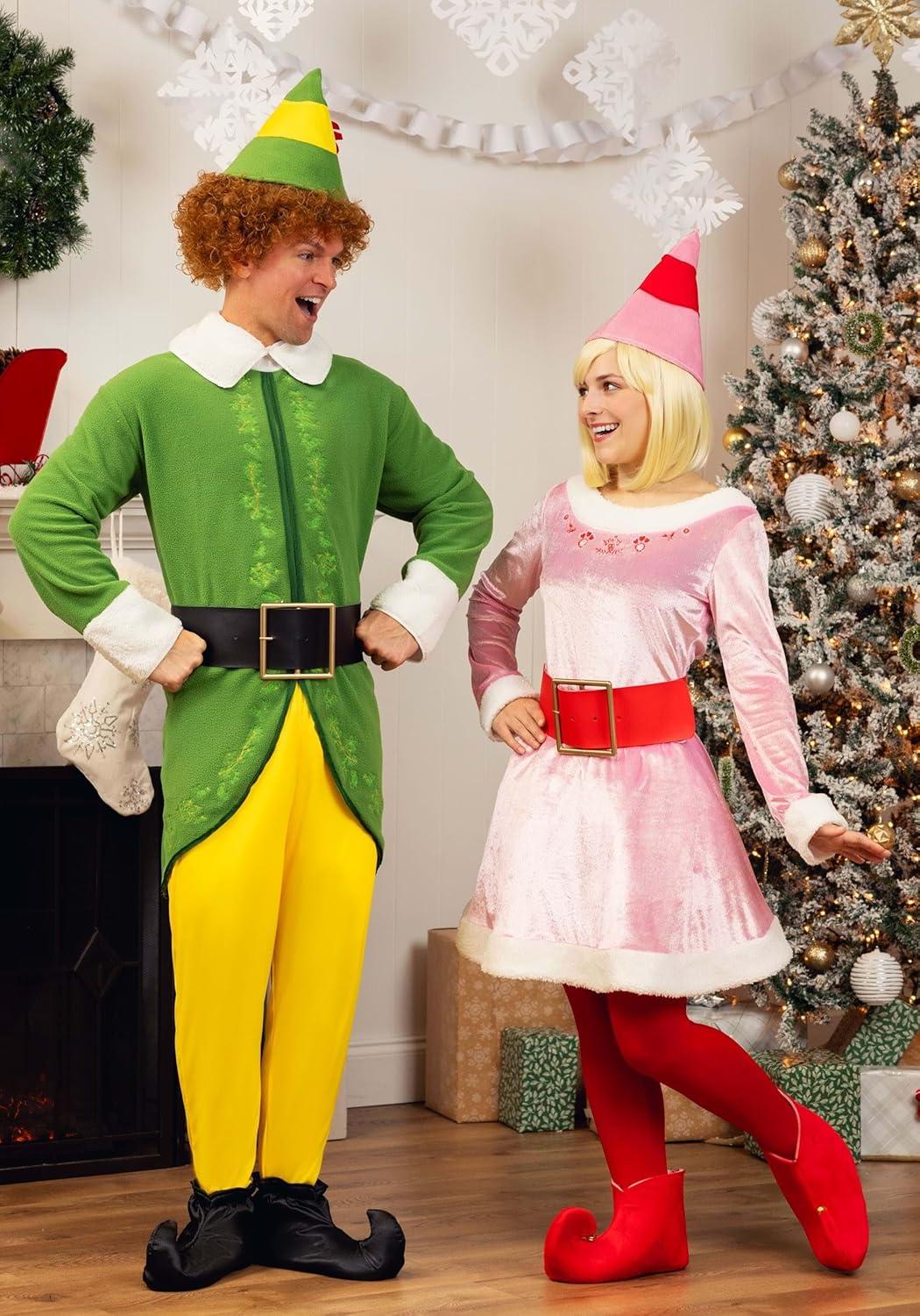image:imageWomens Jovie Elf Costume Dress 3 Pc Holiday Christmas Elf Costume wHat amp Belt Adult Elf Movie Jovie Dress