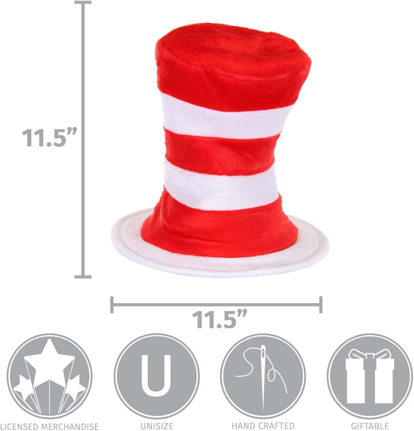 image:imageelope Dr Seuss The Cat in The Hat Deluxe Velboa Red amp White Striped Stovepipe Costume Hat Standard