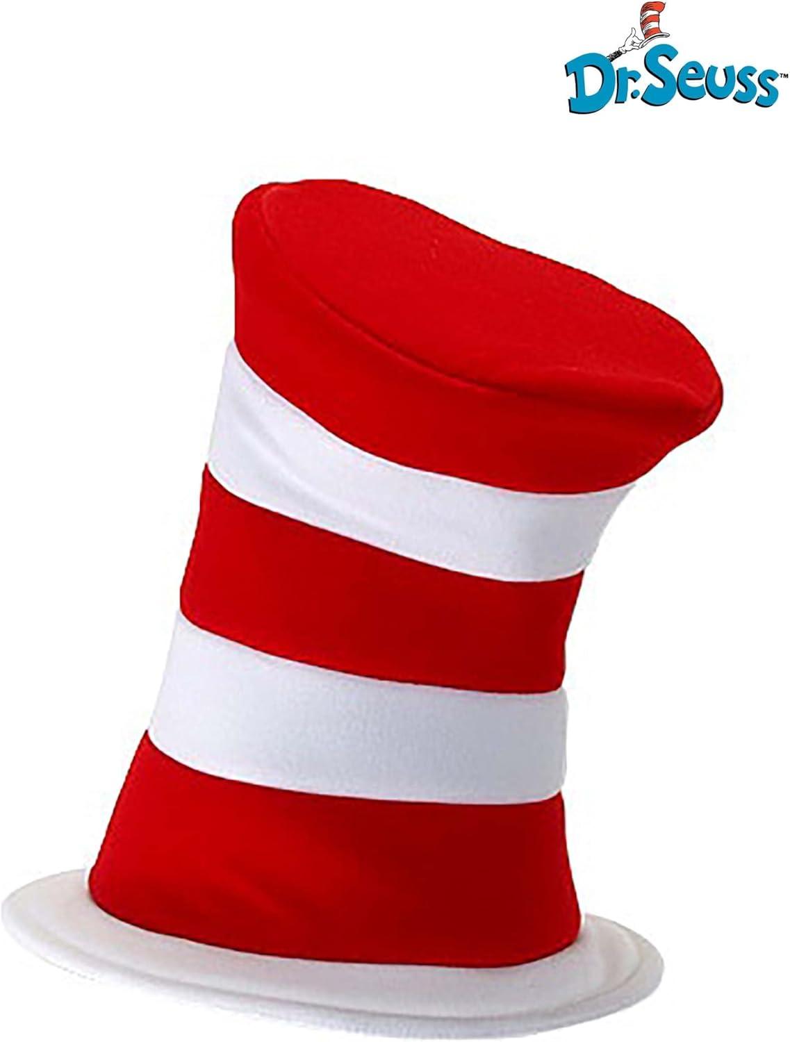 image:imageelope Dr Seuss The Cat in The Hat Deluxe Velboa Red amp White Striped Stovepipe Costume Hat Standard