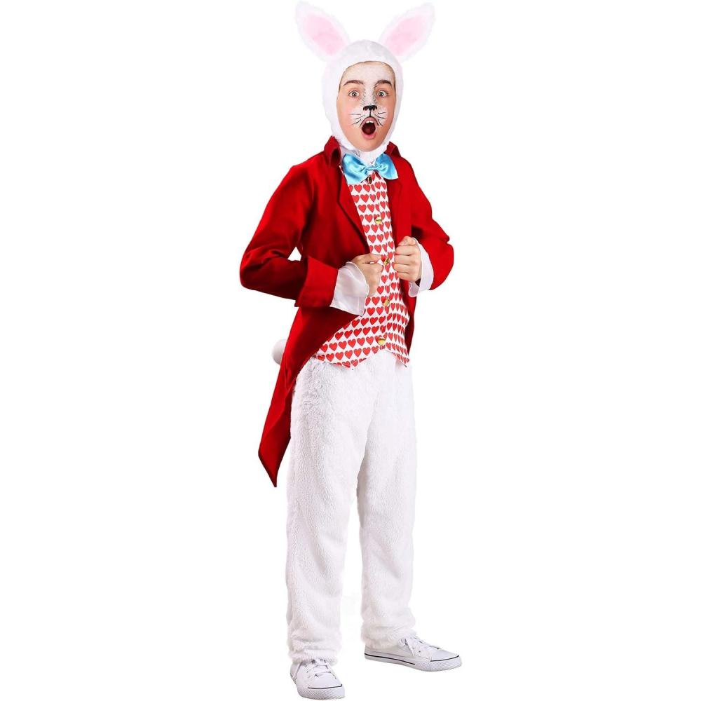 image:imageDignified White Rabbit Costume For Kids Halloween Dress Up Outfit Jacket Pants Vest With Bowtie amp HeadpieceCostume