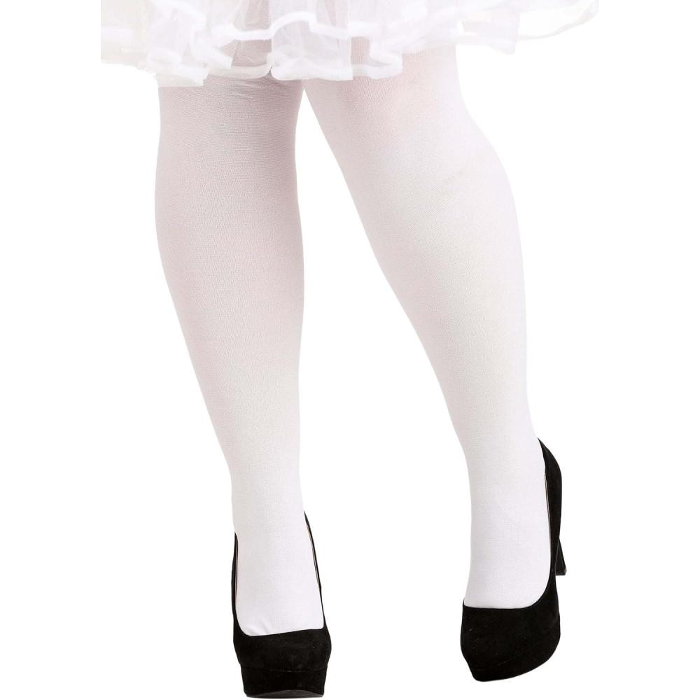 image:imageFun Costumes Plus Size White Tights for Women Soft Opaque Tights Stockings Pantyhose with Stretchy Elastic Waistband ST
