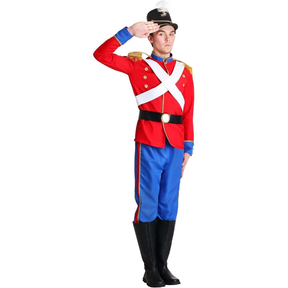 image:imageMens Toy Soldier Halloween Costume Adult Nutcracker Costume with Jacket Pants Hat amp Belt Ideal for Themed Parties