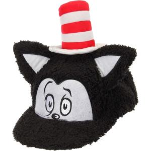 Dr. Seuss Cat in Hat Fuzzy Adjustable Snapback with Embroidered Face, Cat in the Hat with Ears