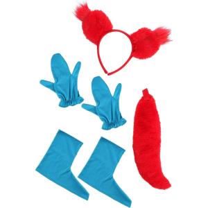 Dr. Seuss Fox in Socks Costume Kit for Adults and Kids, Ear Headband, Mitts, Tail, Shoe Covers