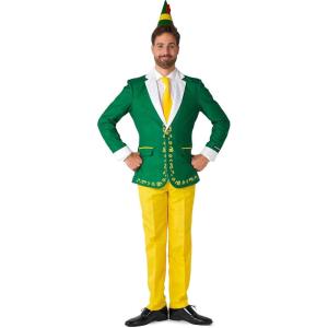 Suitmeister Men’s Costume – Elf Christmas Halloween Outfit Set – Green – Yellow