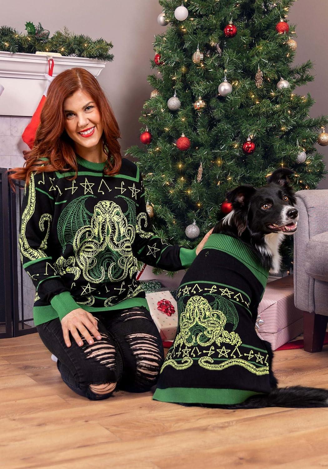 image:imageFun Costumes Cthulhu Pet Ugly Sweater Knit Dog Sweater with Ribbed Neckband amp Waistband for Small to Large Pets LSmall