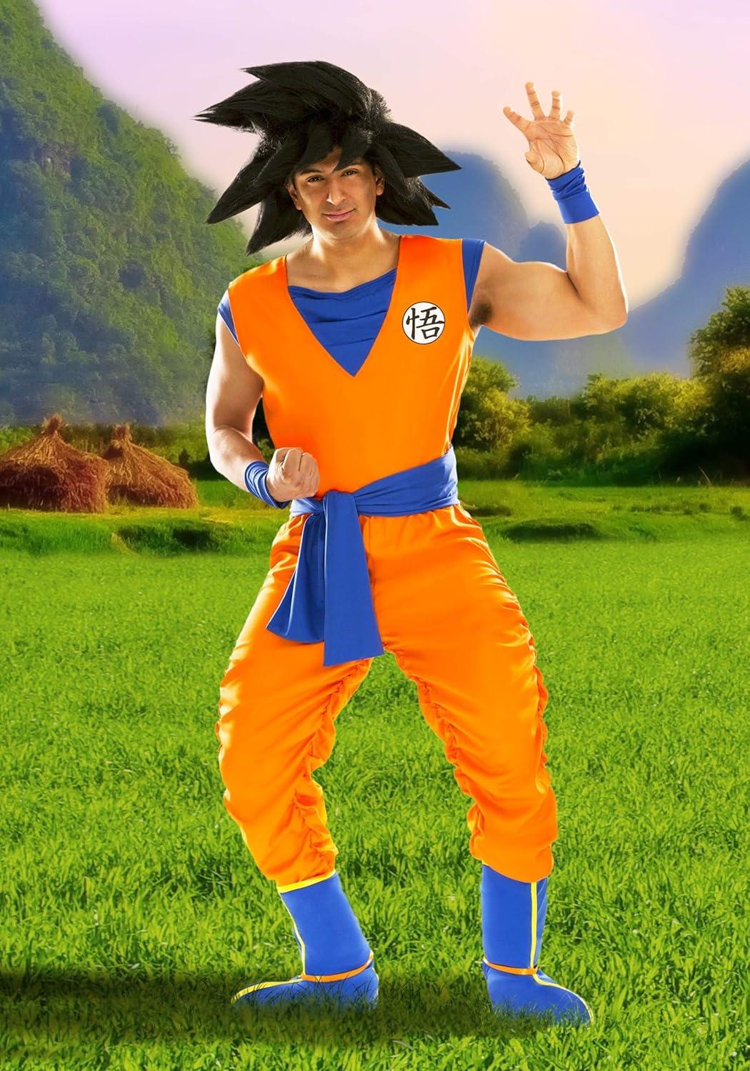 image:imageDragon Ball Z Goku Black Hair Wig for Adults Mens Spiky Saiyan Anime Wig Officially LicensedBundle W Wig Cap
