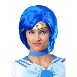 Fun Costumes Sailor Moon Sailor Mercury Wig for Adults Standard(Standard)