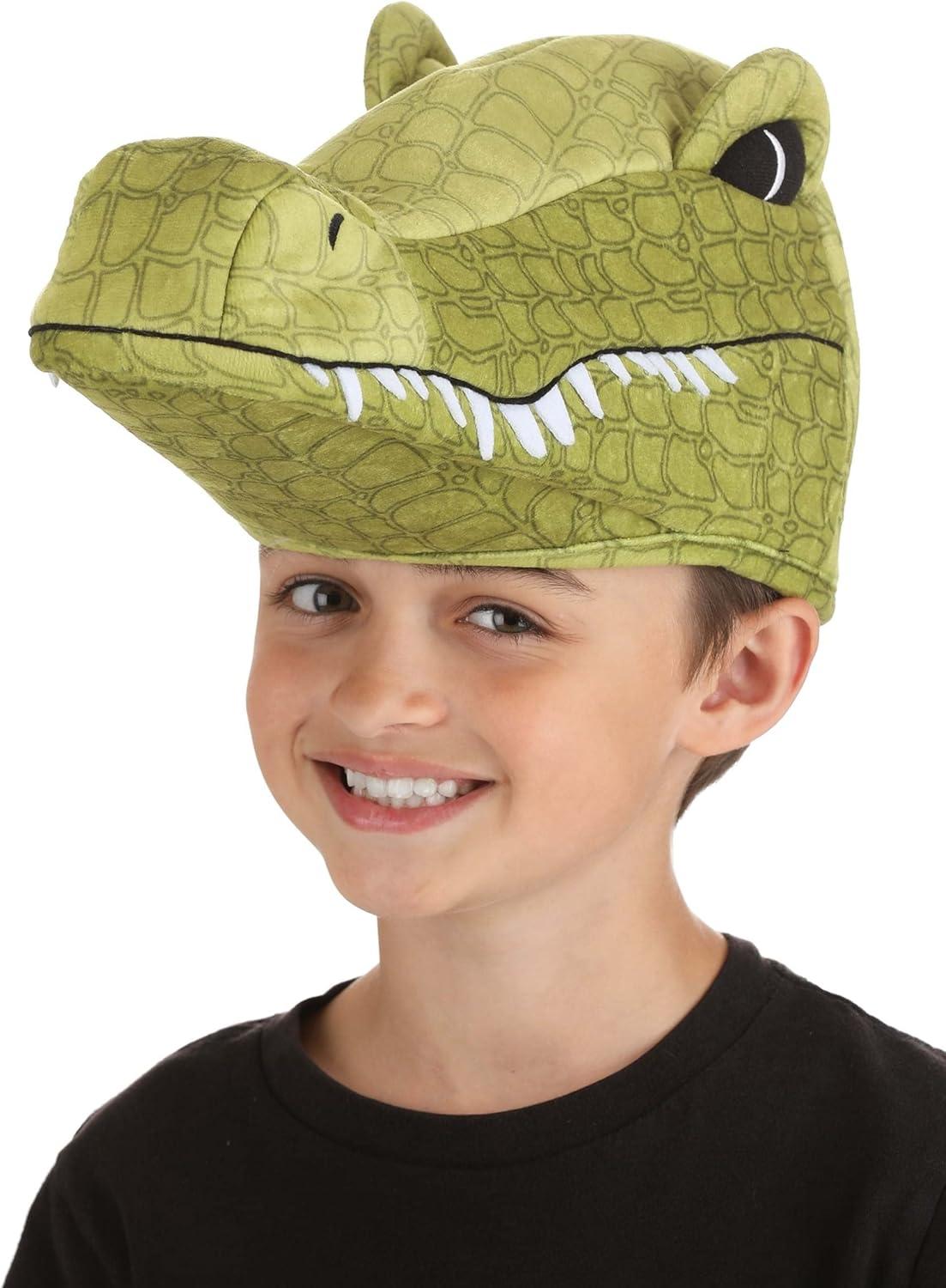 image:imagePlush Alligator Costume Hat Adjustable Alligator Head Hat with Size Adjuster