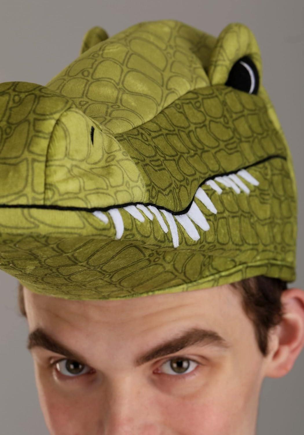 image:imagePlush Alligator Costume Hat Adjustable Alligator Head Hat with Size Adjuster
