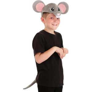 Mouse Costume Kit – Plush Headband with Ears and Tail, One Size Fits Most