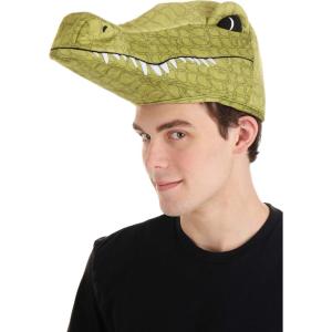Plush Alligator Costume Hat – Adjustable Alligator Head Hat with Size Adjuster
