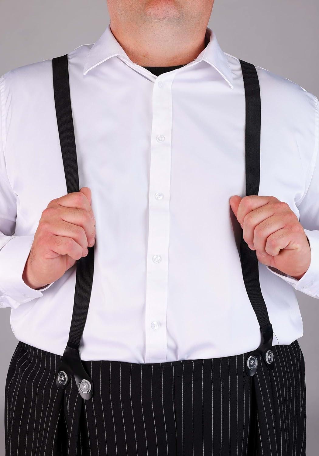 image:imageFun Costumes Plus Size Mens Zoot Suit Gangster Costume Pin Stripe Mobster Outfit Halloween Costume and Historical 1920s Roleplay
