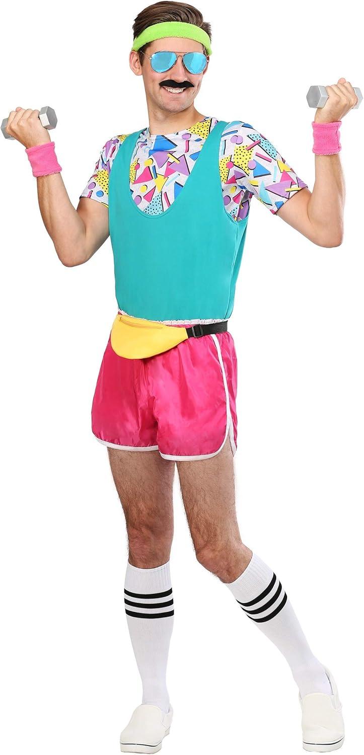image:imageRetro 80s Workout Costume Men Get Fit in Style with this Classic Aerobics Outfit