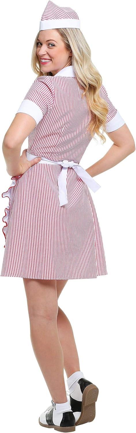 image:imageWomens Plus Size Vintage 50s Car Hop Costume Retro Diner Restaurant Waitress Outfit Soda Jerk Uniform