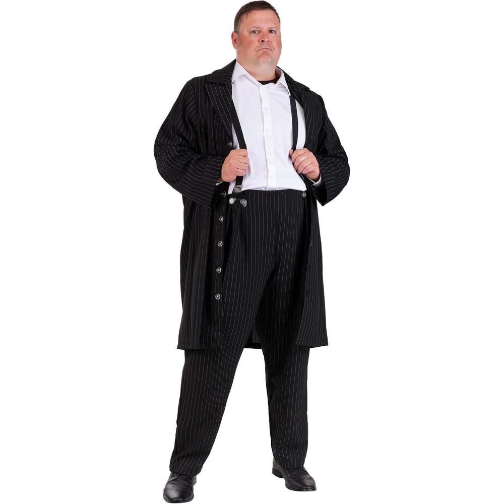 image:imageFun Costumes Plus Size Mens Zoot Suit Gangster Costume Pin Stripe Mobster Outfit Halloween Costume and Historical 1920s Roleplay