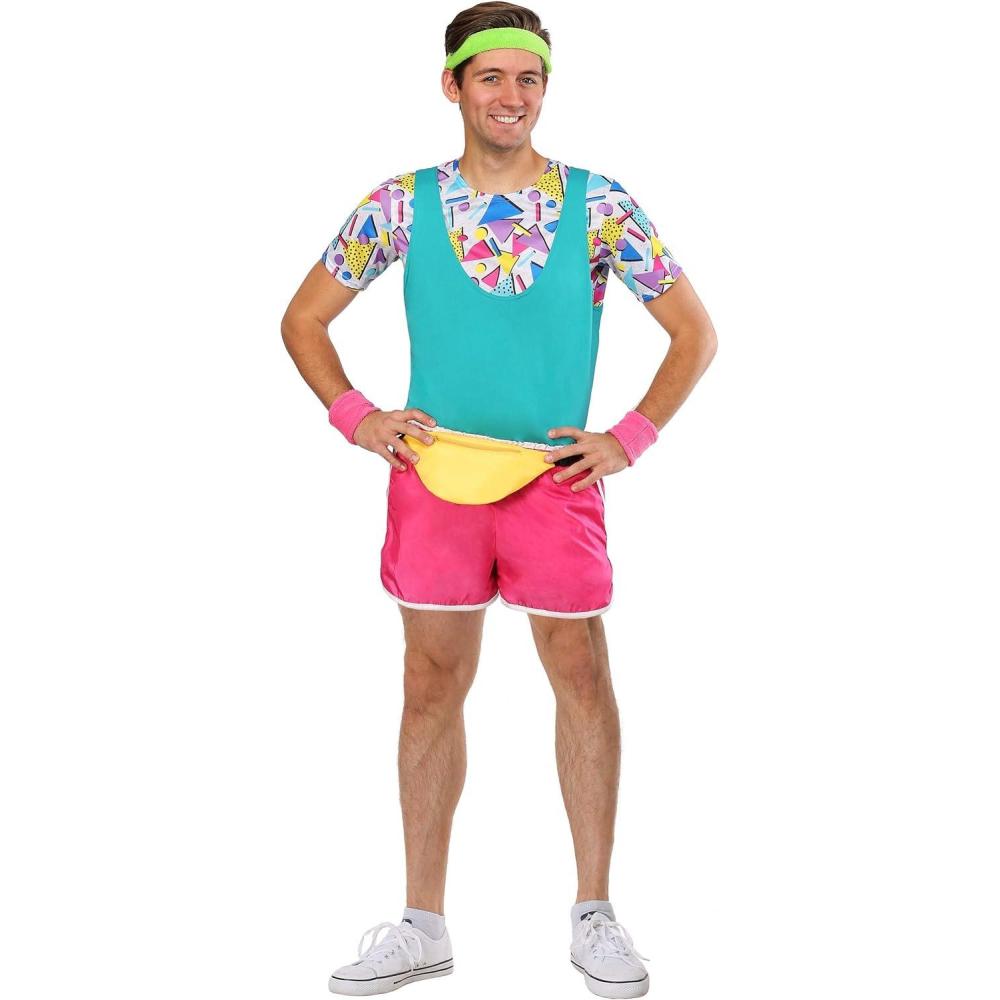 image:imageRetro 80s Workout Costume Men Get Fit in Style with this Classic Aerobics Outfit