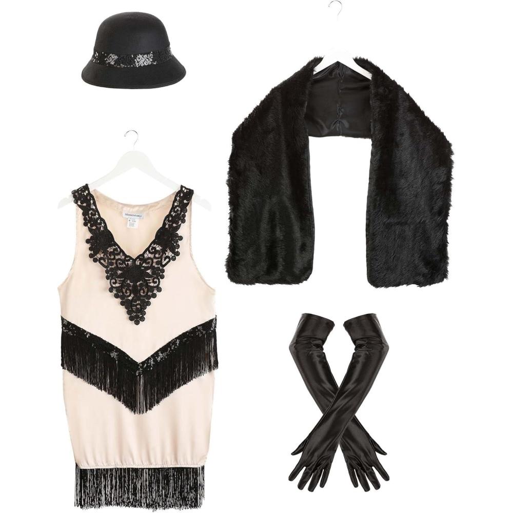 image:imageRoaring 20s Great Gatsby Flapper Costume Dress For Women 1920 Halloween Outfit With Sequins And Fringe