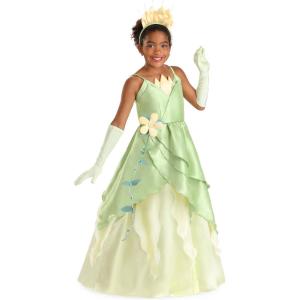 Disney Princess and the Frog Tiana Costume Dress for Girls – Kid’s Princess Tiana Outfit with Headband & Gloves