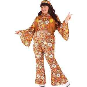 Flower Power Hippie Costume – Top, Pants, and Vest – Boho Theme