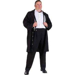 Fun Costumes Plus Size Men’s Zoot Suit Gangster Costume Pin Stripe Mobster Outfit Halloween Costume and Historical 1920s Roleplay