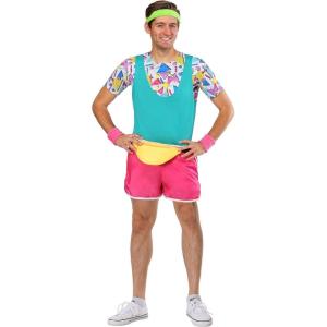 Retro 80’s Workout Costume Men, Get Fit in Style with this Classic Aerobics Outfit
