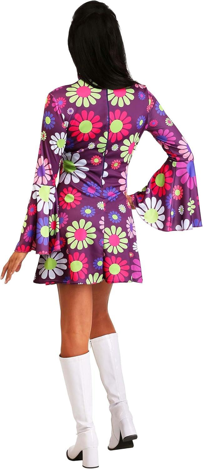 image:imageFun Costumes Flower Power Groovy Costume for Women Retro 60s 70s Hippie Outfit Disco Dress for DressUp amp Halloween Purple XLarge