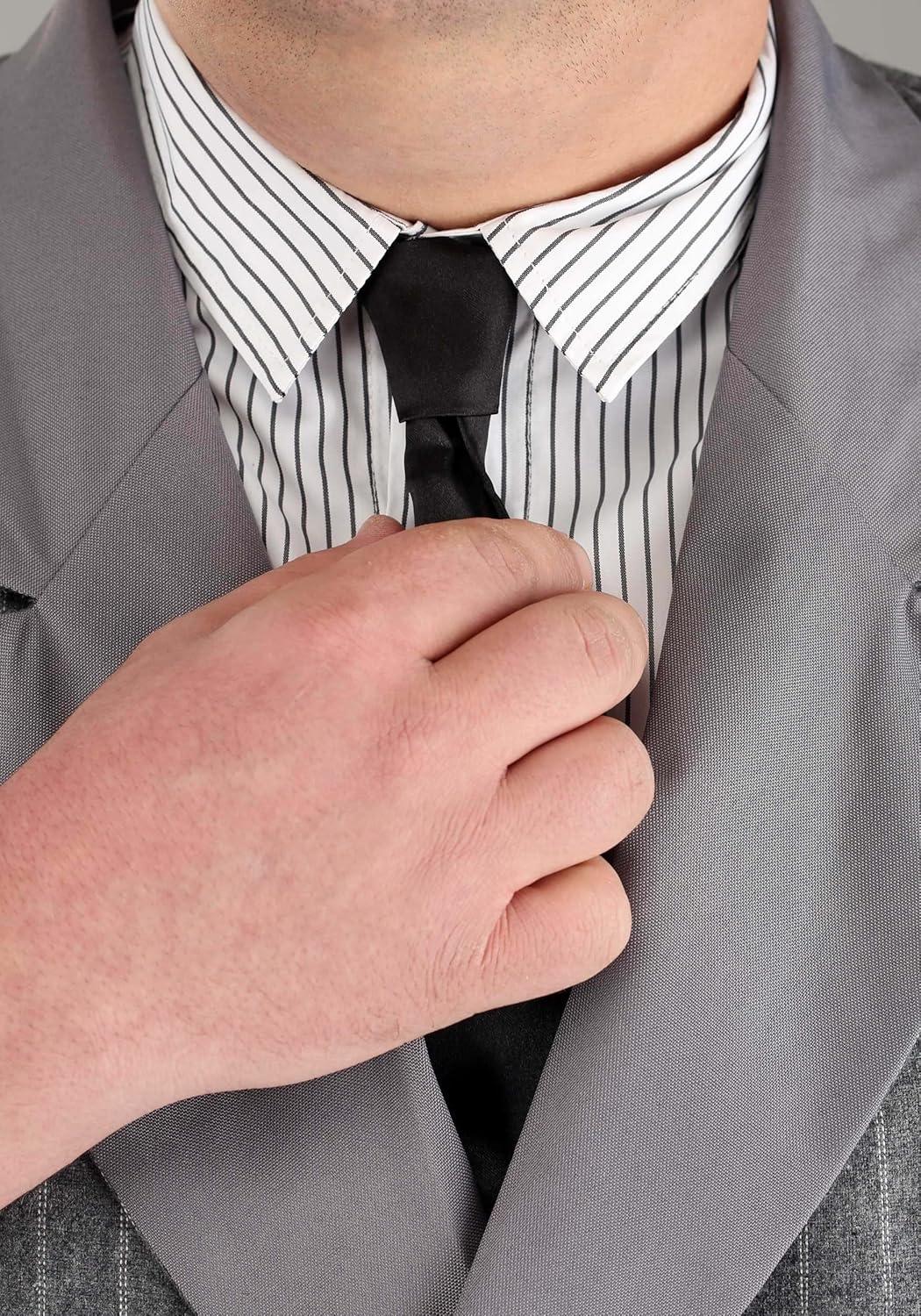 image:imagePlus Size 1920s Ruthless Gangster Costume for Men Shirt Pinstripe Vest Pants amp Necktie for Mobster Suit Outfit
