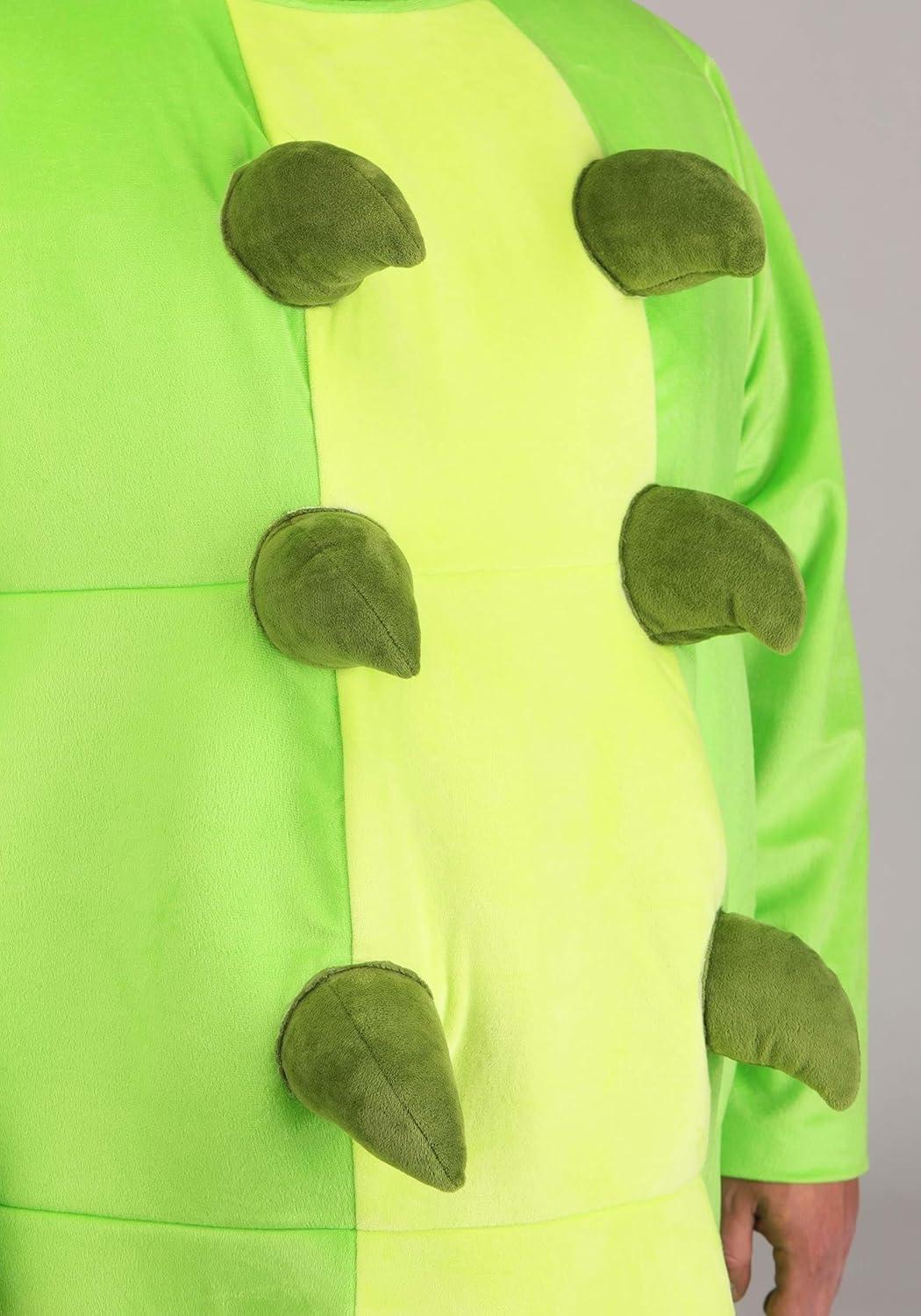 image:imagePlus Size Green Caterpillar Costume for Adults Includes Hooded Jumpsuit with Legs and Back Detailing Insect Outfit