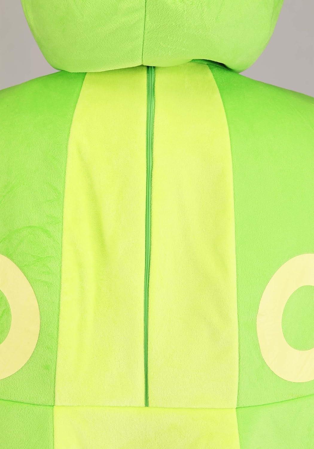 image:imagePlus Size Green Caterpillar Costume for Adults Includes Hooded Jumpsuit with Legs and Back Detailing Insect Outfit