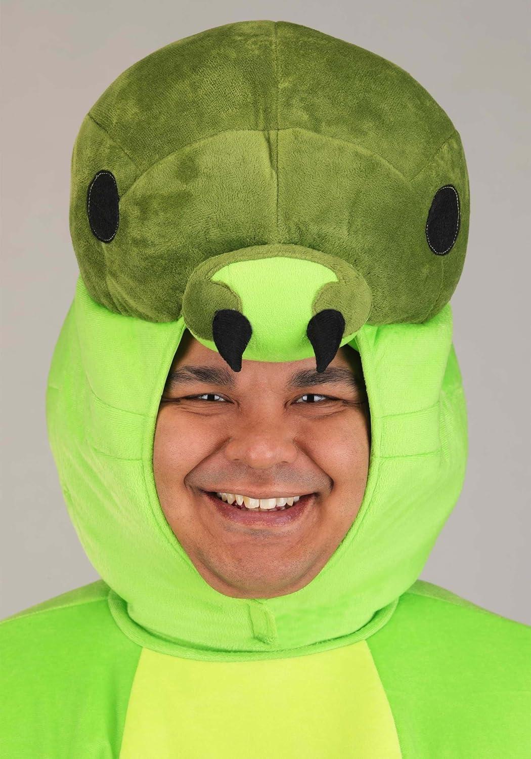 image:imagePlus Size Green Caterpillar Costume for Adults Includes Hooded Jumpsuit with Legs and Back Detailing Insect Outfit