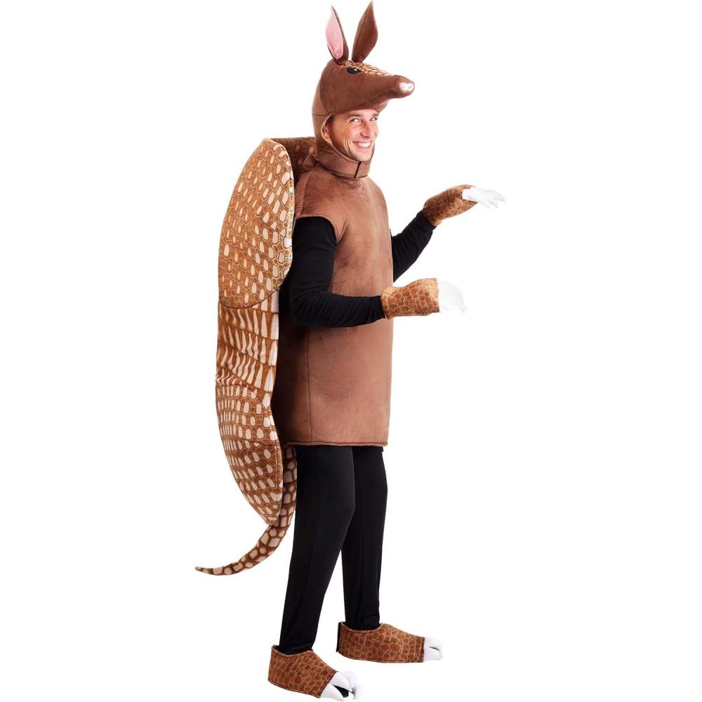 image:imageArmadillo Costume for Adults Shelled Armadillo Jumpsuit with Hood Mitts amp Shoe Covers for Halloween amp DressUp