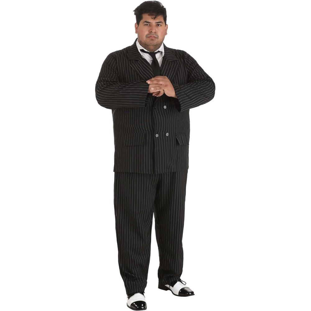 image:imageDeluxe Plus Size Gangster Costume Suit 1920s Gangster 3X Black1X