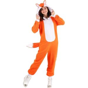 Adult Cozy Fox Costume, Woodland Animal Pajamas, Animal Onesies for Men & Women, Hooded Fox Jumpsuit Outfit(Fox)