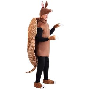 Armadillo Costume for Adults, Shelled Armadillo Jumpsuit with Hood, Mitts & Shoe Covers for Halloween & Dress-Up