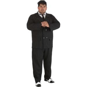 Deluxe Plus Size Gangster Costume Suit 1920s Gangster – 3X Black(2X)