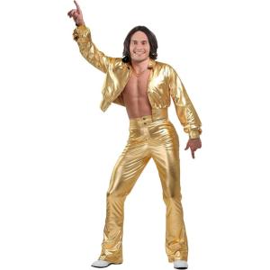 Men’s Disco Halloween Costume | Plus Size 70s Studio Outfit With Gold Detailing