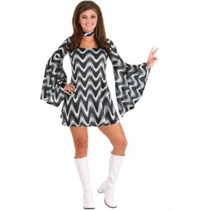 Women’s Disco Costume | 70s Outfit For Halloween and Dress Up Play Pretend | Adult Groovy Dress