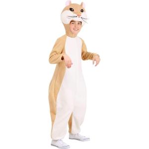 Kid’s Hamster Costume Jumpsuit with Headpiece and Soft-Sculpted Ears