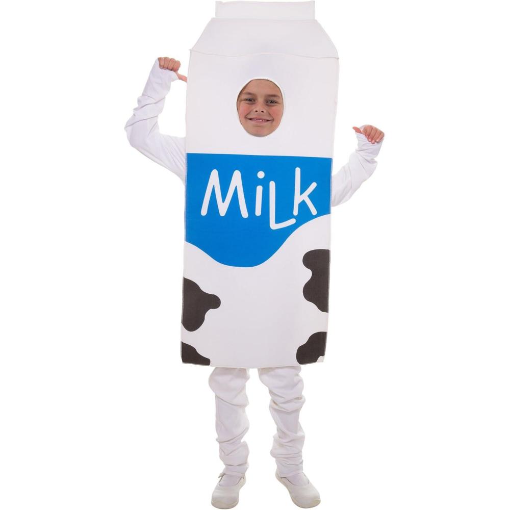 image:imageMilk Costume for Kids Foam Tunic with Printed Milk Logo and Inner Hood