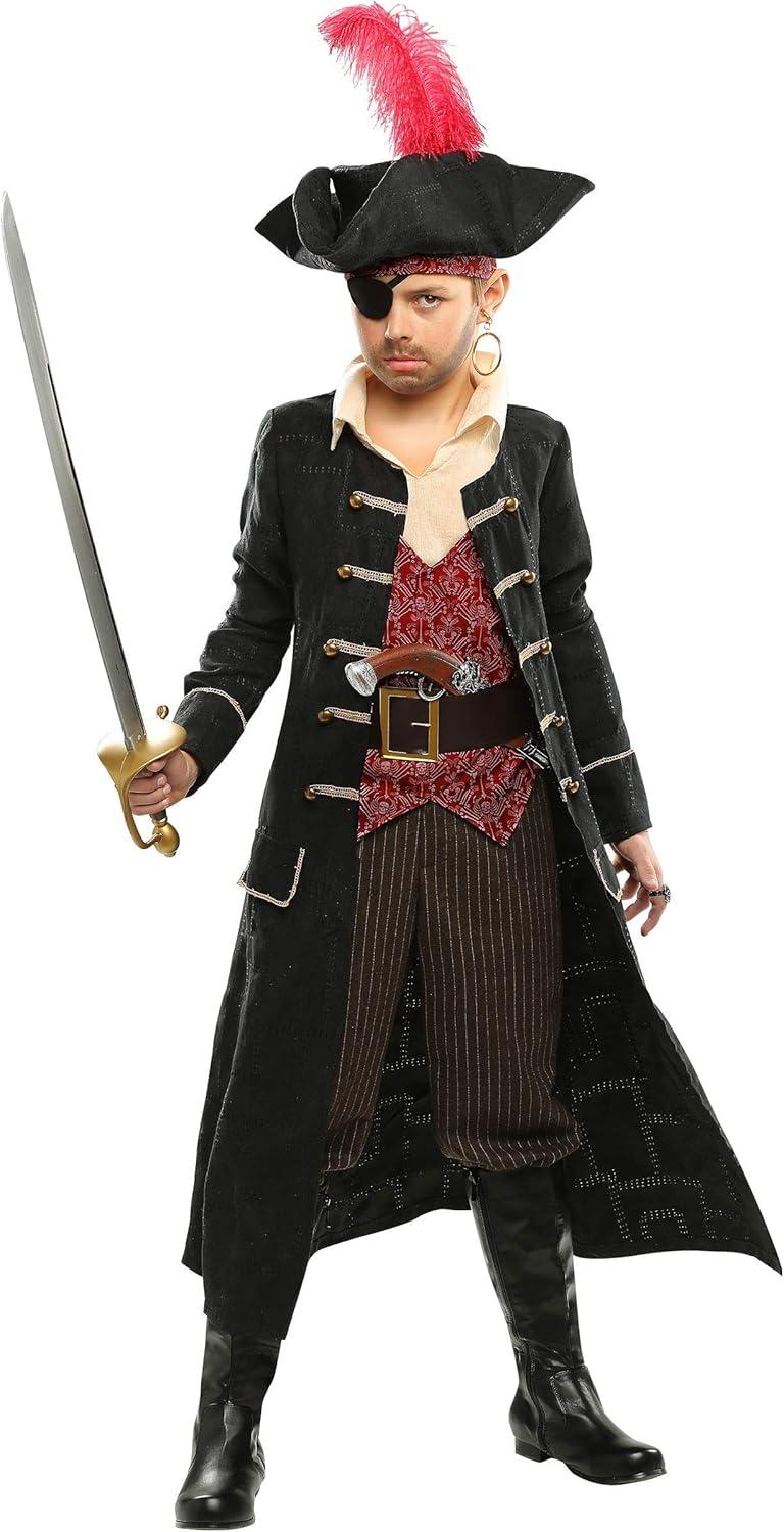 image:imageBoys Pirate Captain Halloween Costume Kids Pirate Outfit with Jacket Pants Shirt amp Vest and more Ideal for DressUpCostume