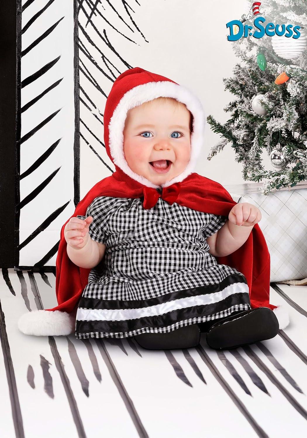 image:imageDr Seuss The Grinch Cindy Lou Who Christmas Costume for Infants Plaid Holiday Dress amp Skirt with Red Cape