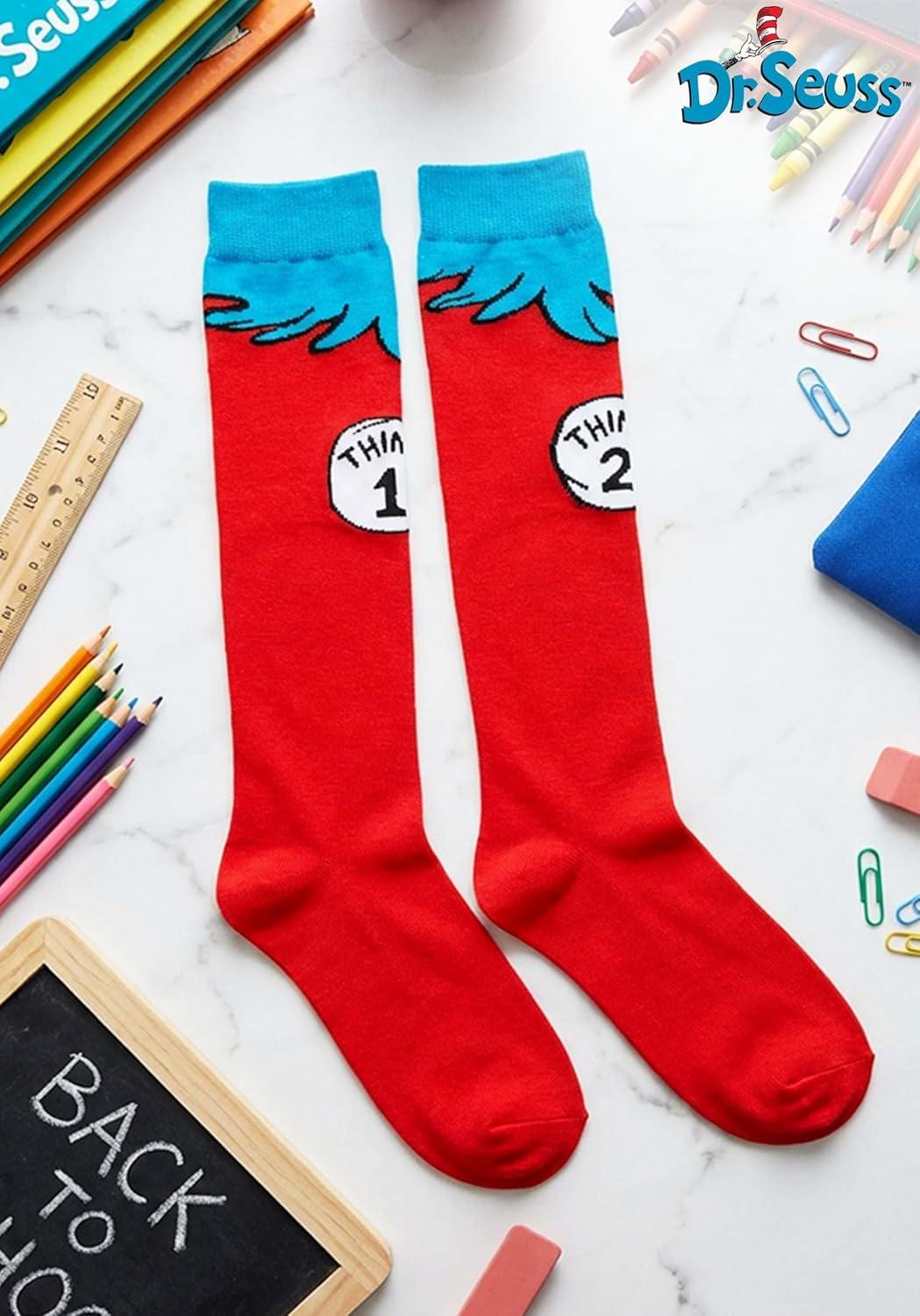 image:imageDr Seuss Thing 1 amp Thing 2 Costume Socks for Kids Dr Seuss Crazy Socks for Boys amp Girls Officially Licensed