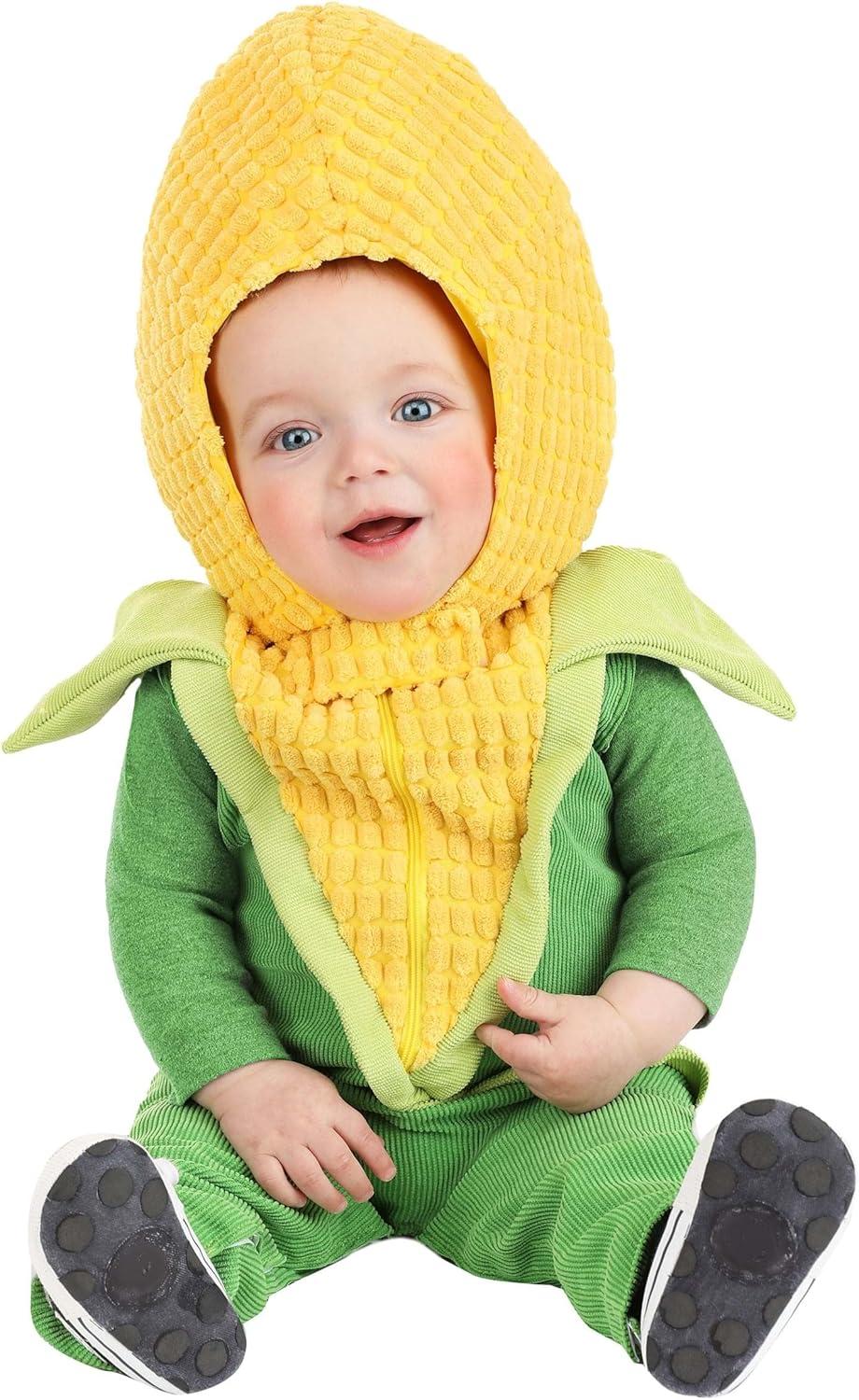 image:imageInfant Corn Costume Baby Corn Cob Jumpsuit with Hood and Snaps Fall Festival Outfit for Babies
