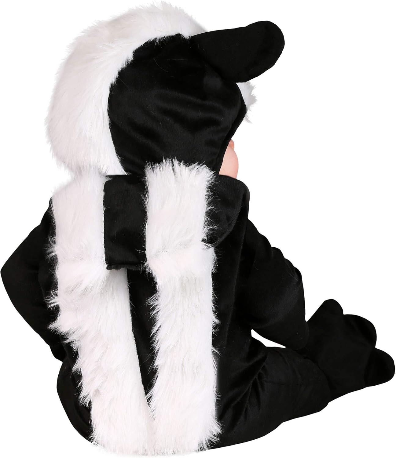 image:imageInfant Skunk Halloween Costume Baby Animal Fleece Outfit with Jumpsuit Headpiece and Booties Play Pretend