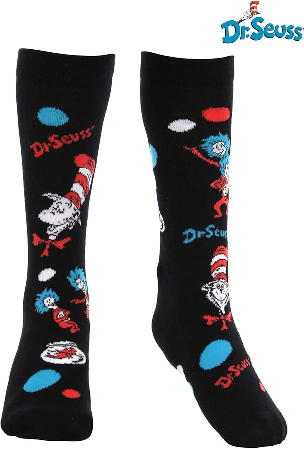 image:imageelope The Cat In The Hat Pattern Kids Socks Knit in Graphics with Soft Acrylic BlendMulticolored
