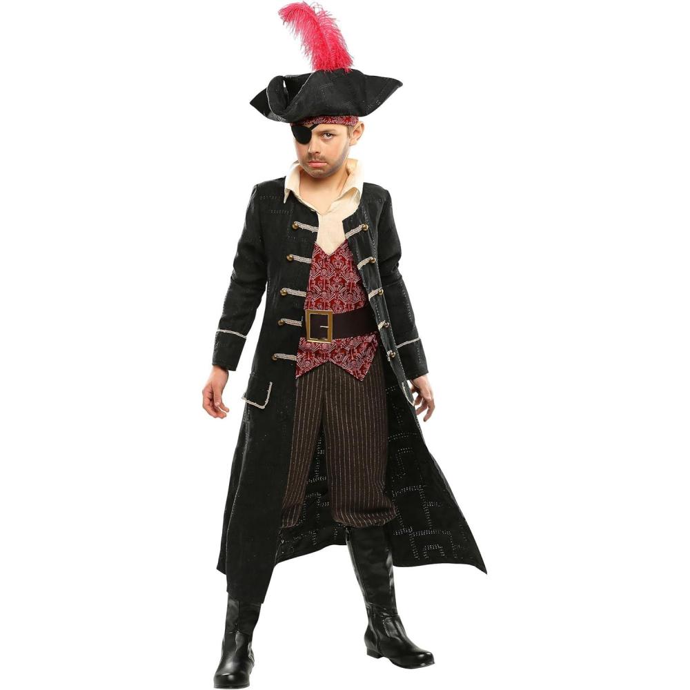 image:imageBoys Pirate Captain Halloween Costume Kids Pirate Outfit with Jacket Pants Shirt amp Vest and more Ideal for DressUpCostume