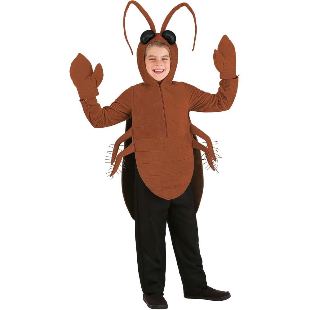 image:imageCuddly Cockroach Costume For Kids Bug Halloween Outfit With Attached Hooded Tunic Wings Leg Spikes And A Pair Of Mitts